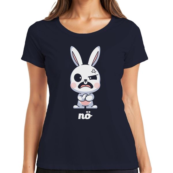 T-Shirt Da Donna Coniglietto Carino Carino Cartone Animato Regalo Pasqua, Navy, Xxl-image