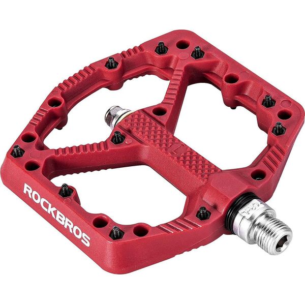 Rockbros Pedali Bicicletta Nylon Mtb Pedali Antiscivolo 9/16'' Rosso-image