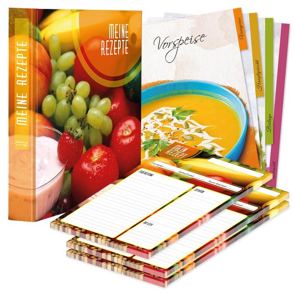 Cartella Per Ricette Pricaro Set Completo "Ingredienti Colorati"", A4, 8 Pezzi"-image