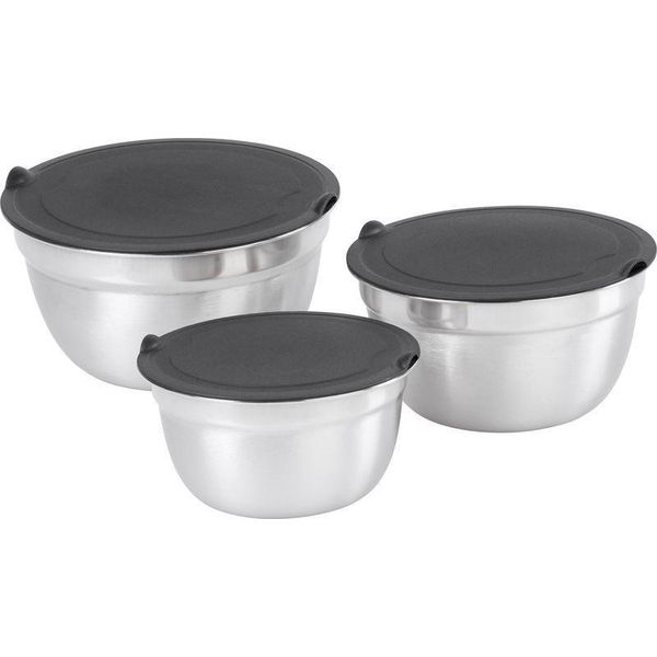 Ciotola Magichome, Acciaio Inox, Con Coperchio, 14-16-18 Cm, Set 3 Pz-image
