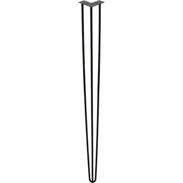 Swanew 4X Hairpin Legs Mobili Gambe Tavolo Runner Nero Hairpin Legs 3 Staffe, Per Tavolo Da Pranzo 72Cm-image