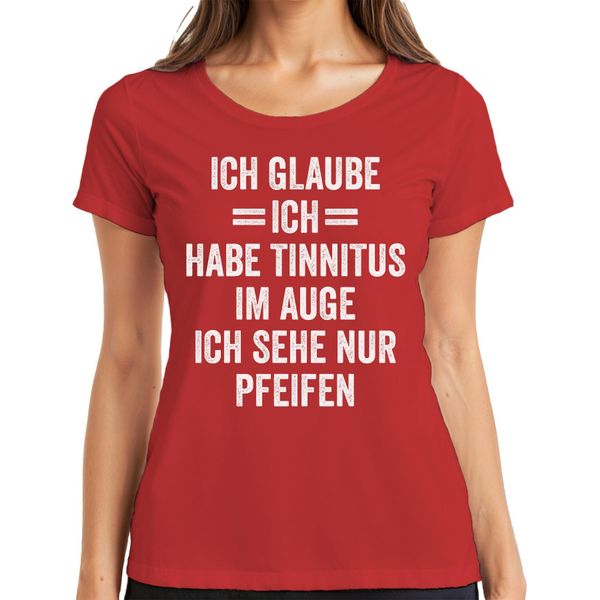 Tinnitus In The Eye Only See Whistling Divertente Ent Regalo Audiologo Signore T-Shirt, Rosso, Xl-image