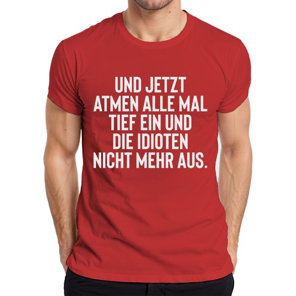 Tutti I Respiri Profondi Idioti Trattengono Il Respiro Sarcasmo Ironia Gag T-Shirt Da Uomo, Rosso, Xxl-image