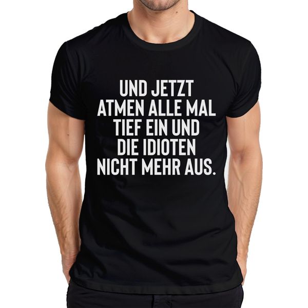 Tutti I Respiri Profondi Idioti Trattengono Il Respiro Sarcasmo Ironia Gag T-Shirt Da Uomo, Nero, Xxl-image
