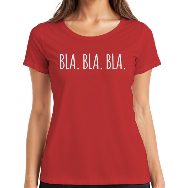 Bla Bla Bla Divertente Detto Ironia Umorismo Regalo Dichiarazione T-Shirt Da Donna, Rosso, Xxl-image