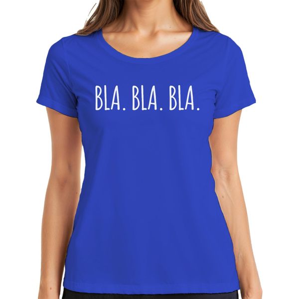 Bla Bla Bla Divertente Detto Ironia Umorismo Regalo Dichiarazione T-Shirt Da Donna, Blu, M-image