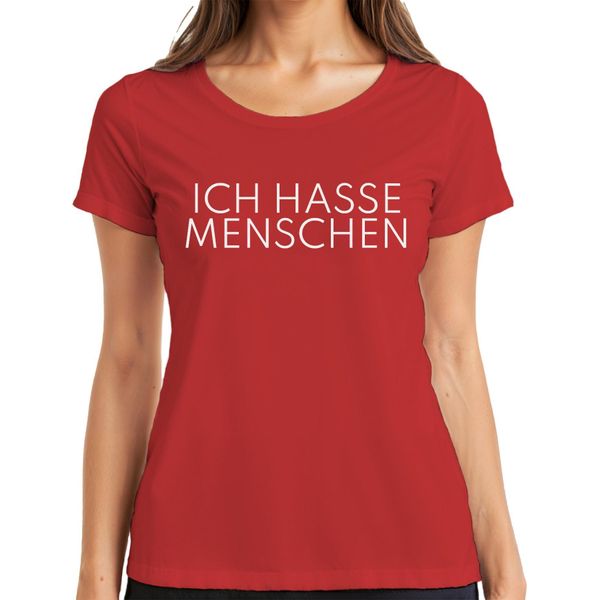 Odio Le Persone Che Dicono Sarcasmo Antisocial Minimalist Ladies T-Shirt, Rosso, S-image