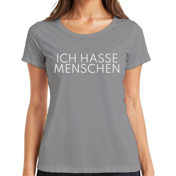 Odio Le Persone Che Dicono Sarcasmo Antisocial Minimalist Ladies T-Shirt, Grigio, M-image
