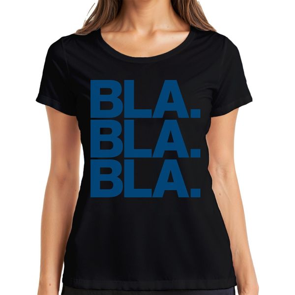 Bla Bla Bla Saying Sarcasm Humour Statement Minimal Ironic Ladies T-Shirt, Nero, 3XL-image