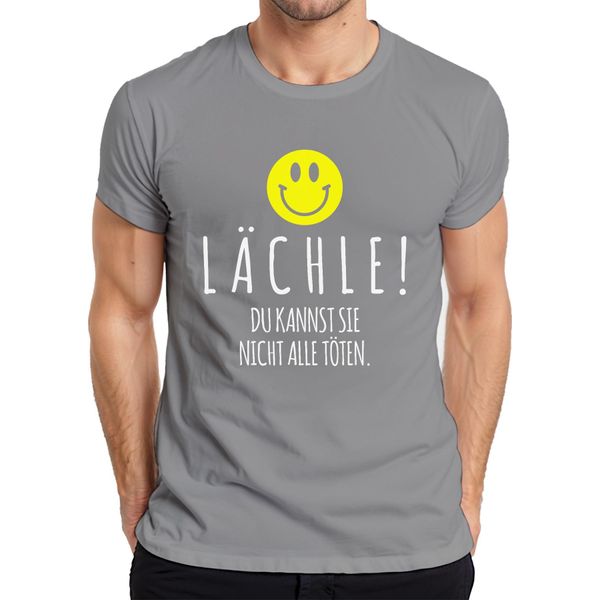 Maglietta Da Uomo Smile You Can't Kill Them All Black Humour Smiley, Grigio, S-image