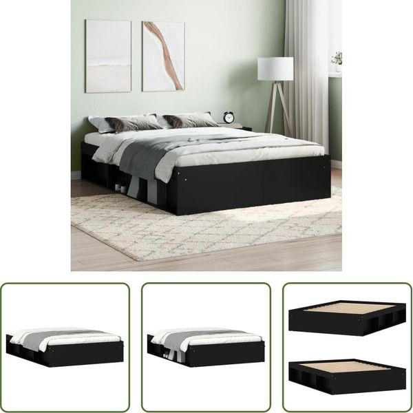 The Living Store Struttura Letto Nera 135X190 Cm-image