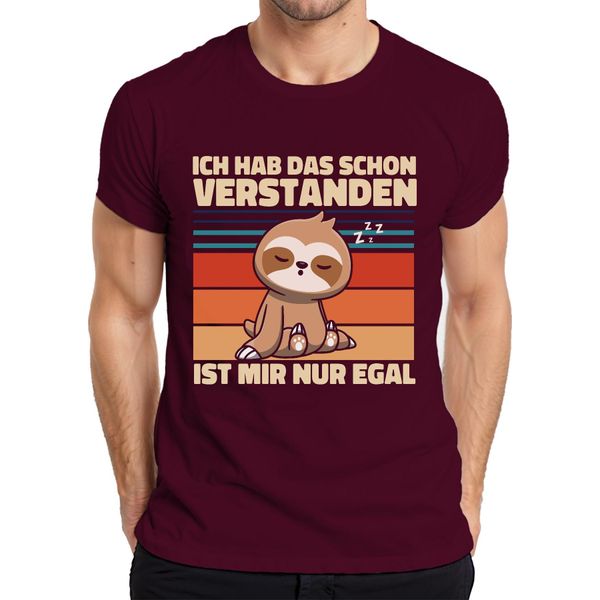 Ho Già Capito Che Non Mi Interessa Il Bradipo Che Dice Funny T-Shirt Da Uomo, Borgogna, Xl-image