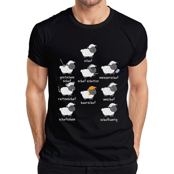 Detti Divertenti Sulle Pecore Giochi Di Parole Pecore Animali Umorismo Fattoria T-Shirt Da Uomo, Nero, L-image