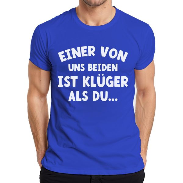 Uno Di Noi Due è Più Intelligente: Un Modo Di Dire Divertente E Umoristico T-Shirt Da Uomo, Blu, S-image