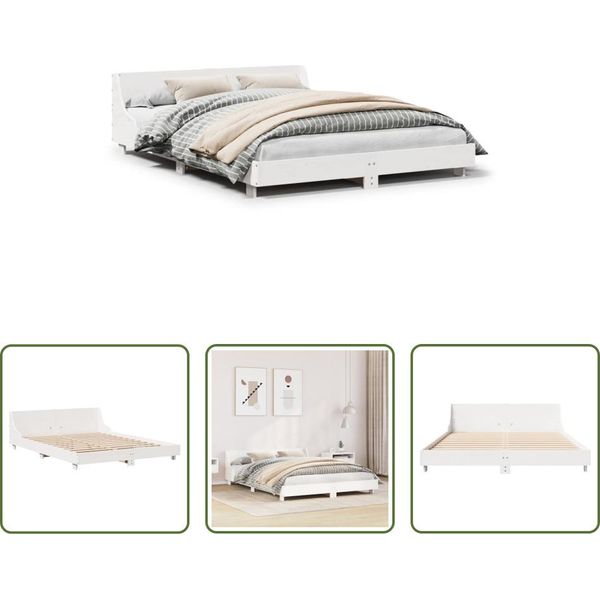 The Living Store Letto In Legno Massiccio Senza Materasso Bianco 120X200 Cm In Legno Di Pino-image