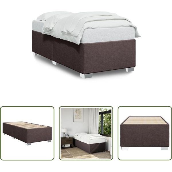 The Living Store Rete Marrone Scuro 90X200 Cm In Tessuto-image