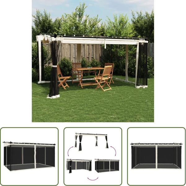 Il Padiglione Living Store Con Pareti A Rete In Acciaio Cremoso 4X3 M-image