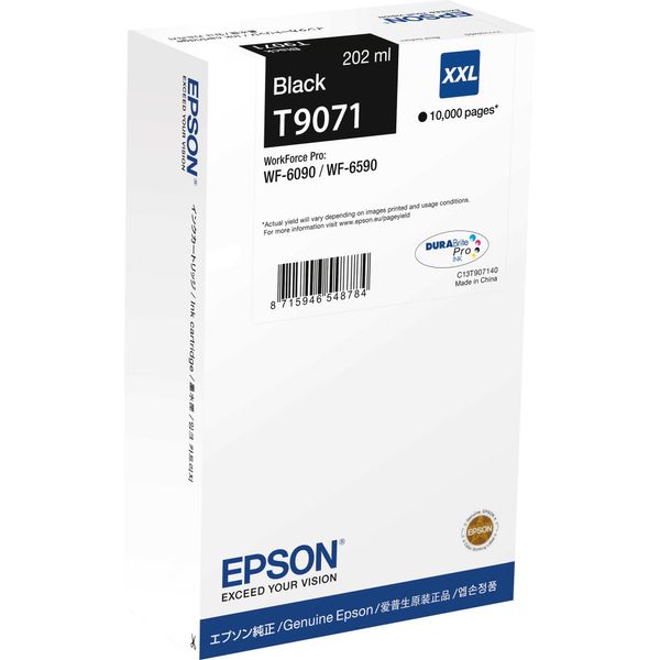Epson T9071 - 202 Ml - Formato Xxl - Nero - Originale - Cartuccia D'inchiostro - Per Workforce Pro WF-6090, WF-6590 (C13T90714N)-image