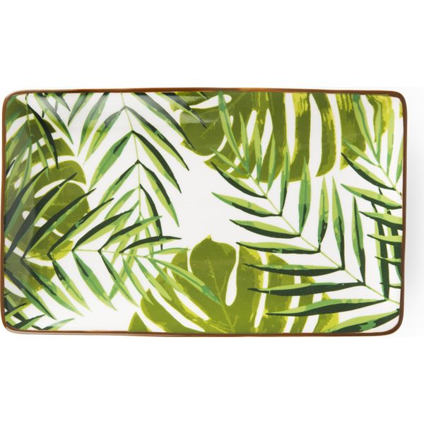 Excelsa Set Di 6 Piatti Foliage In Ceramica 20X12,5 Cm Verde-image