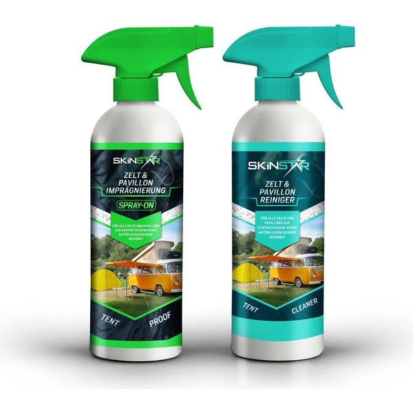 Skinstar Detergente Per Tende E Padiglioni + Impermeabilizzante Spray Confezione Doppia Da 500 Ml Cad-image