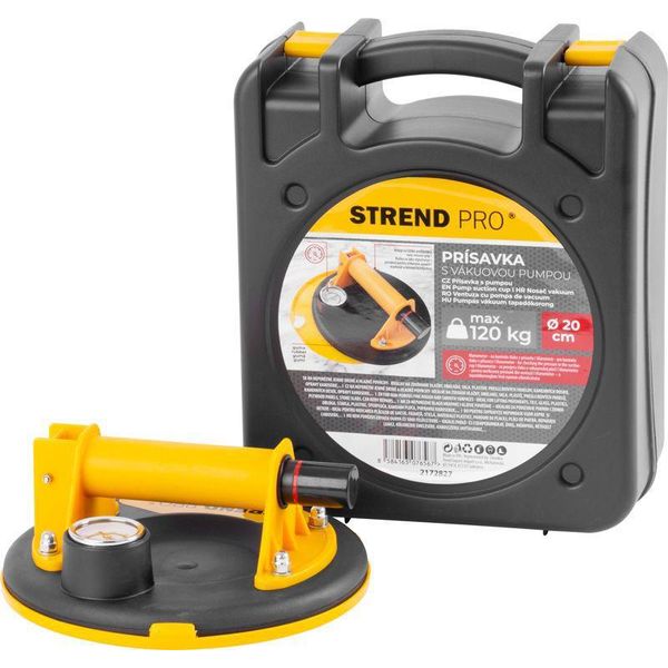 Ventosa Per Vetro Strend Pro, A 1 Coppa, Con Manometro, 20 Cm, Max. 120 Kg-image