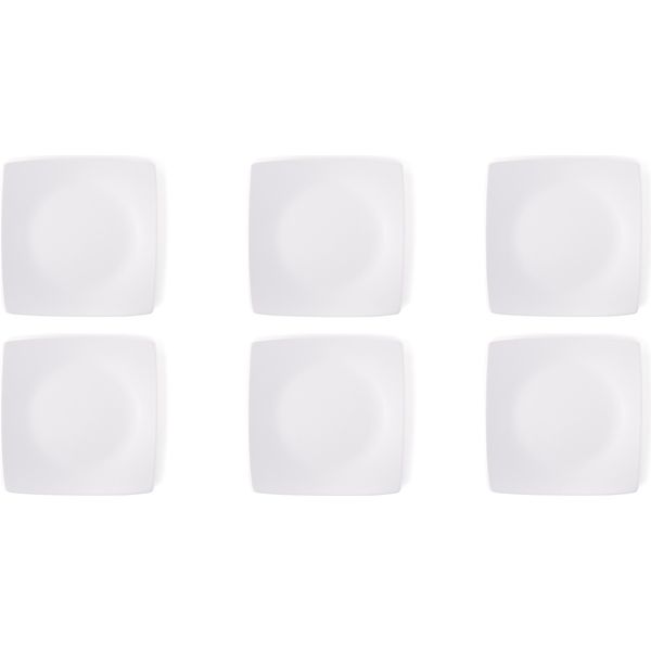 Excelsa Set Di 6 Piatti Da Portata Eclipse 25 Cm In Ceramica Bianca-image