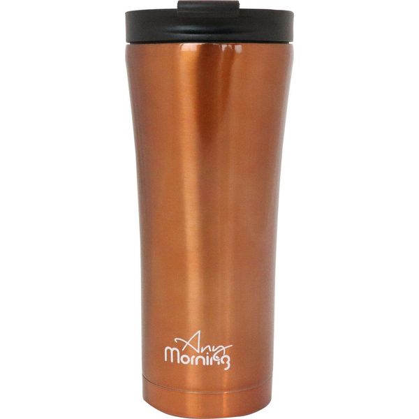 Any Morning Tazza Da Viaggio, Tazza Da Caffè In Acciaio Inossidabile, Moderna Tazza Da Viaggio Per Bevande Calde E Fredde, A Prova Di Perdite E Fuoriuscite, 15 Oz, Color Rame-image