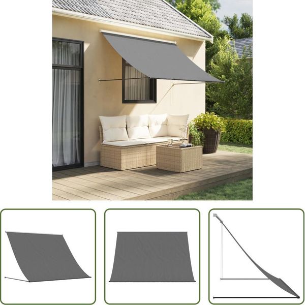The Living Store Tenda Da Sole Retrattile Antracite 250X150 Cm In Tessuto E Acciaio-image