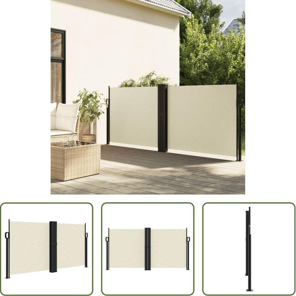 The Living Store Tenda Laterale Estensibile Crema 120X1200 Cm-image