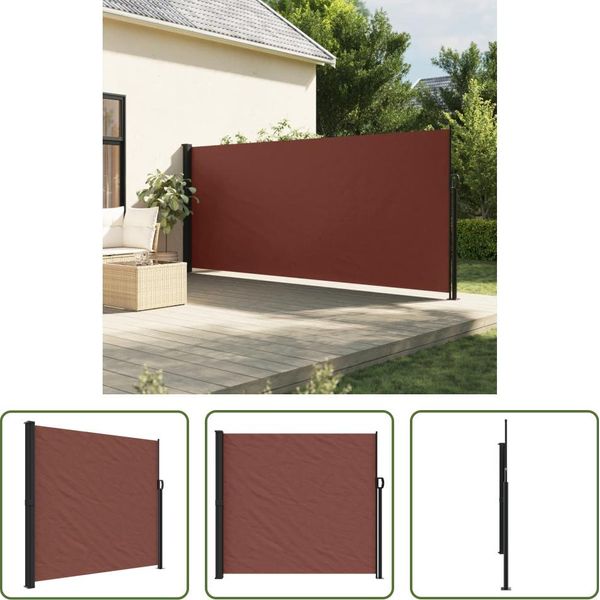 The Living Store Tenda Laterale Estensibile Marrone 180X300 Cm-image