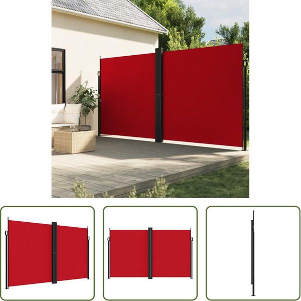 The Living Store Tenda Laterale Estensibile Rossa 200X1200 Cm-image