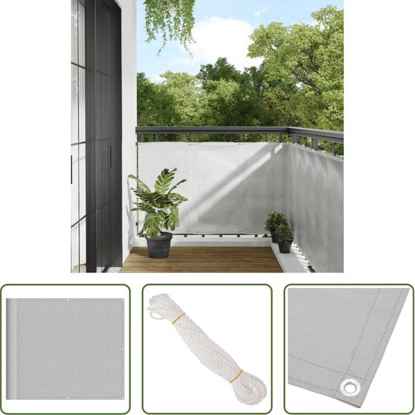 The Living Store Paravento Per Balcone Grigio Chiaro 90X300 Cm 100 % Poliestere Oxford-image