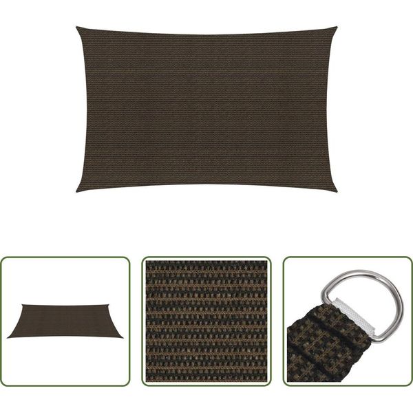 The Living Store Tenda Da Sole 160 G/M² Marrone 2,5X5 M Hdpe-image
