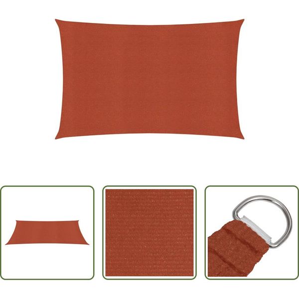 The Living Store Tenda Da Sole 160 G/M² Rosso Terracotta 2,5X5 M Hdpe-image