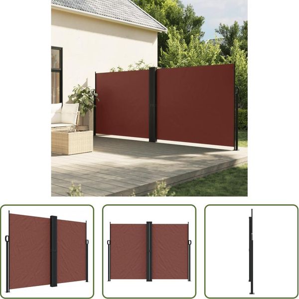 The Living Store Tenda Laterale Estensibile Marrone 180X600 Cm-image