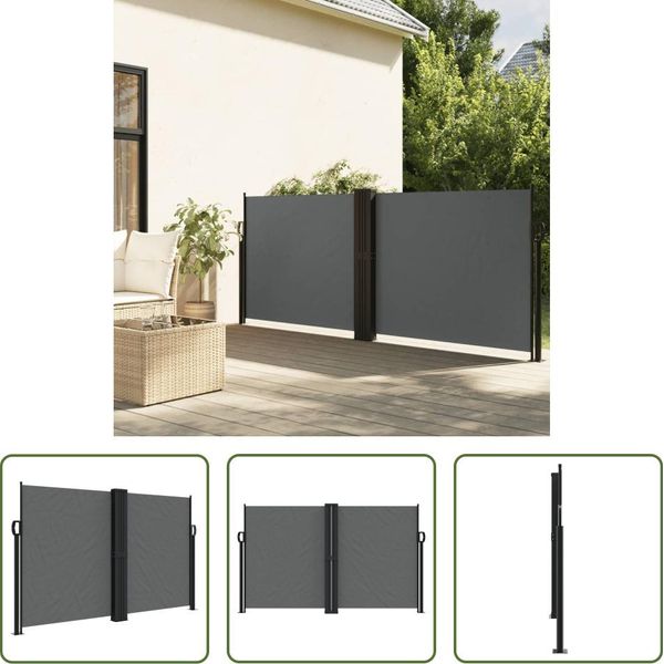 The Living Store Tenda Laterale Estensibile Antracite 140X1000 Cm-image