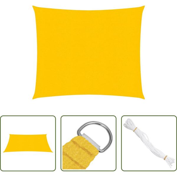 The Living Store Tenda Da Sole 160 G/M² Quadrata Gialla 4X4 M Hdpe-image