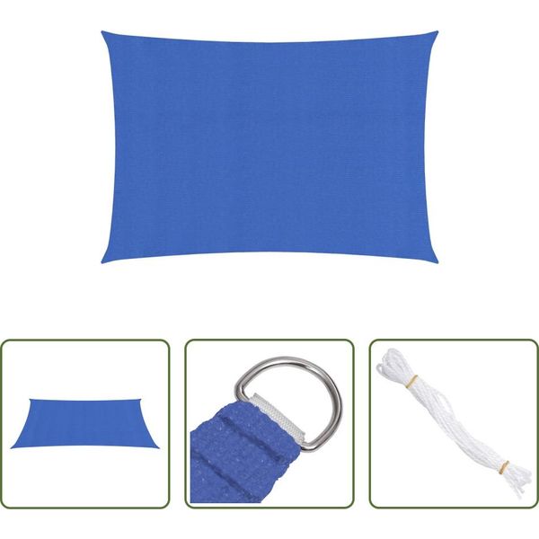 The Living Store Tenda Da Sole 160 G/M² Rettangolare Blu 3X5 M Hdpe-image