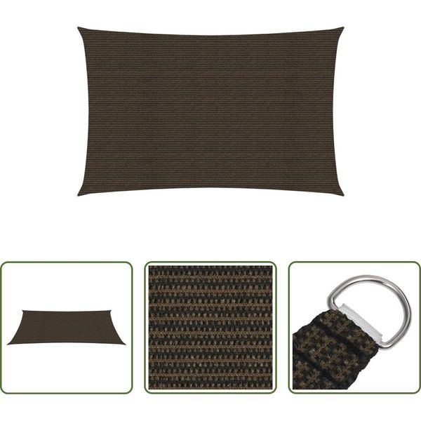 The Living Store Tenda Da Sole 160 G/M² Marrone 3X5 M Hdpe-image