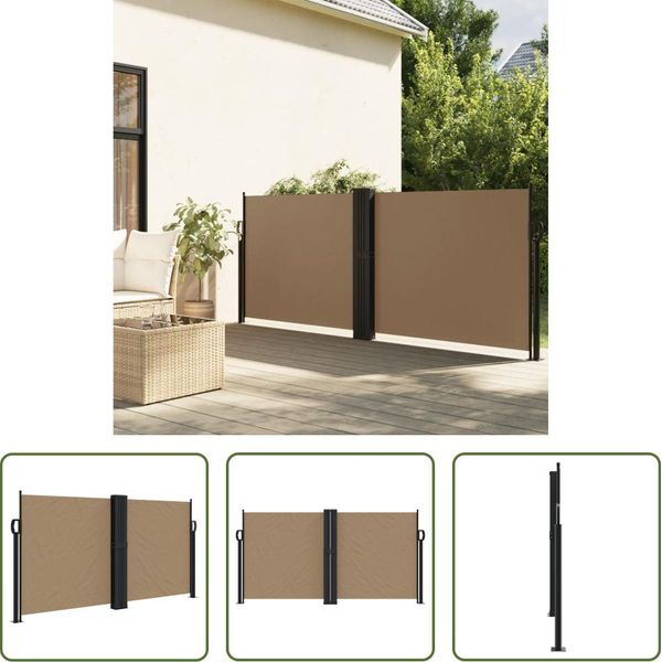 The Living Store Tenda Laterale Estensibile Taupe 120X1200 Cm-image