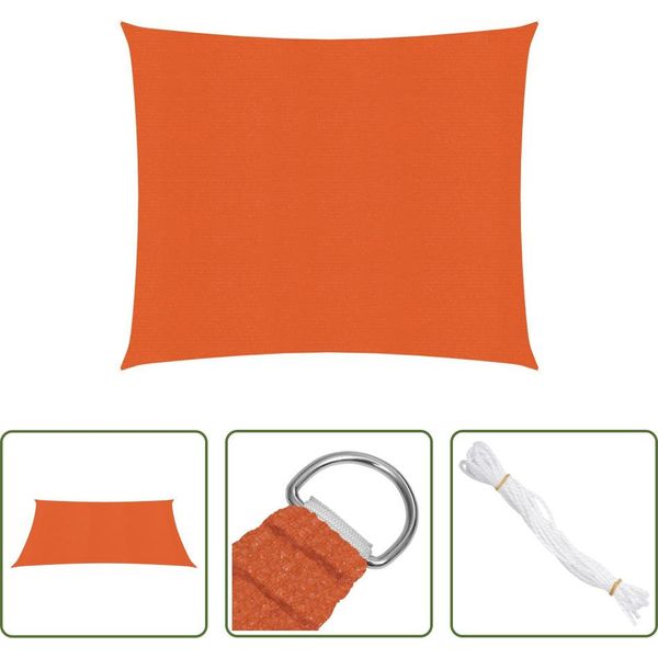 The Living Store Tenda Da Sole 160 G/M² Quadrata Arancione 4X4 M Hdpe-image