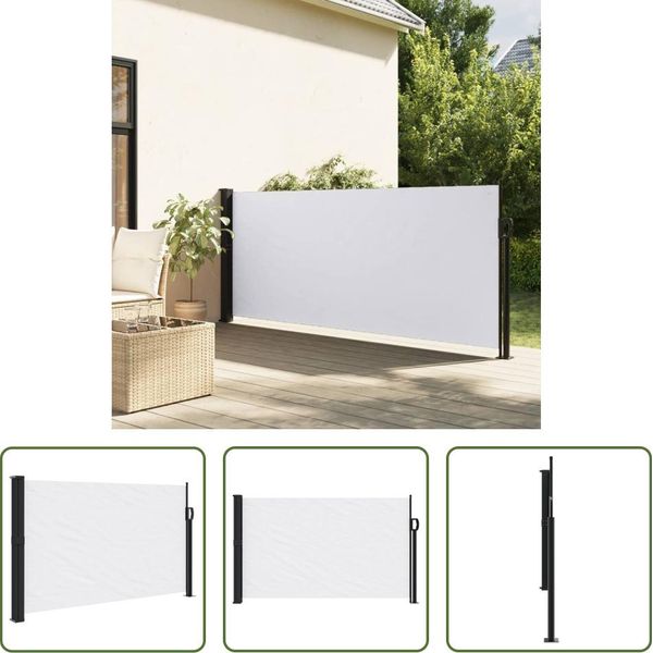 The Living Store Tenda Laterale Estensibile Bianca 120X300 Cm-image