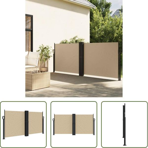 The Living Store Tenda Laterale Estensibile Beige 120X1000 Cm-image