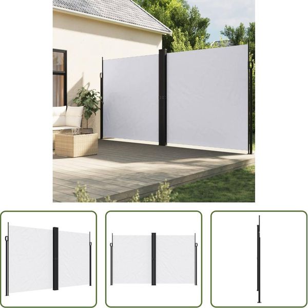 The Living Store Tenda Laterale Estensibile Bianca 200X1200 Cm-image