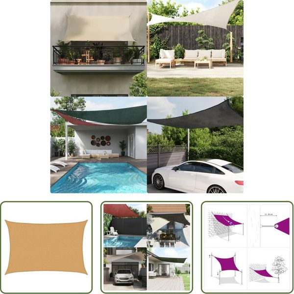 The Living Store Tenda Da Sole 160 G/M² Rettangolare Color Sabbia 2X3 M Hdpe-image