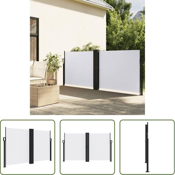 The Living Store Tenda Laterale Estensibile Bianca 140X1000 Cm-image