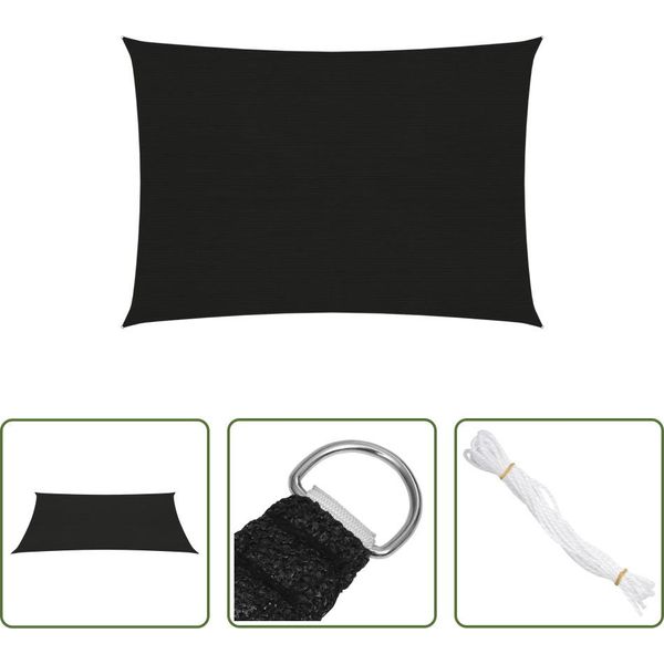 The Living Store Tenda Da Sole 160 G/M² Nero 4X5 M Hdpe-image