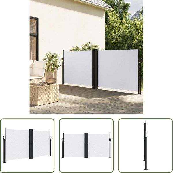 The Living Store Tenda Laterale Estensibile Bianca 120X1200 Cm-image