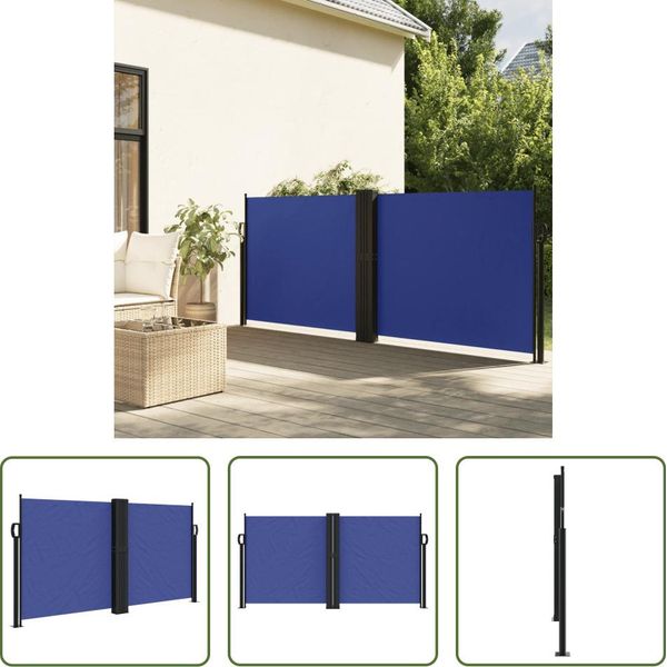 The Living Store Tenda Laterale Estensibile Blu 120X1200 Cm-image