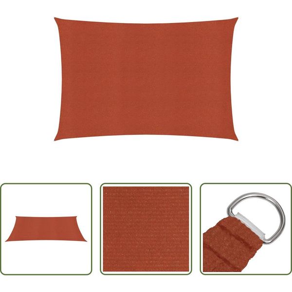 The Living Store Tenda Da Sole 160 G/M² Rosso Terracotta 2X3 M Hdpe-image